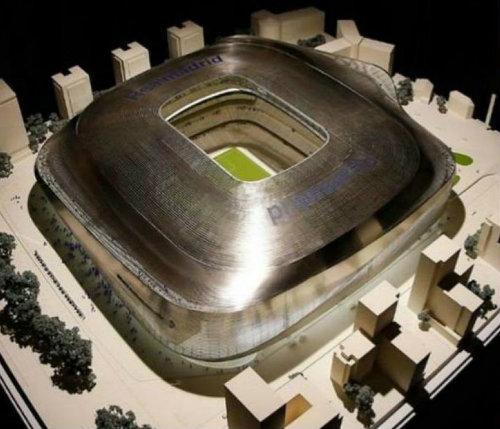 Maqueta de lo que será el nuevo Santiago Bernabéu