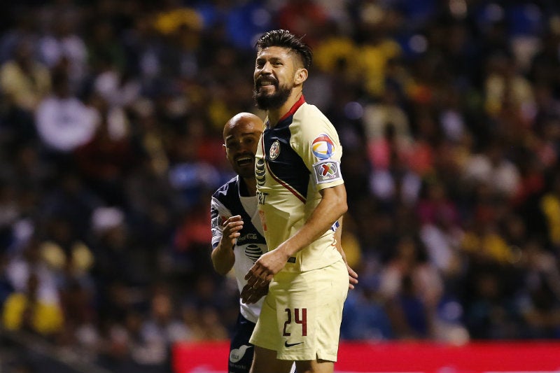 Oribe, en el juego en el que marcó su último gol en la Liga MX