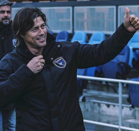 Matías Almeyda durante un entrenamiento de San José