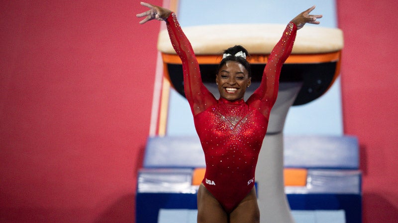 Biles, tras terminar su participación en la disciplina 