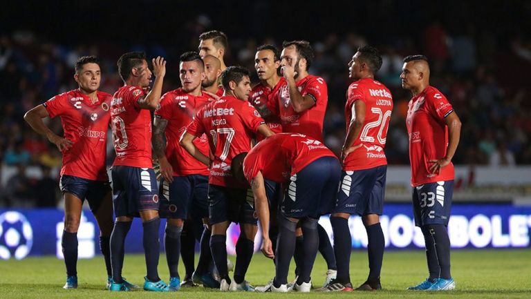 Jugadores de Veracruz en el partido contra Cruz Azul 