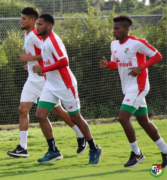 El combinado panameño en practicas previo al partido ante México