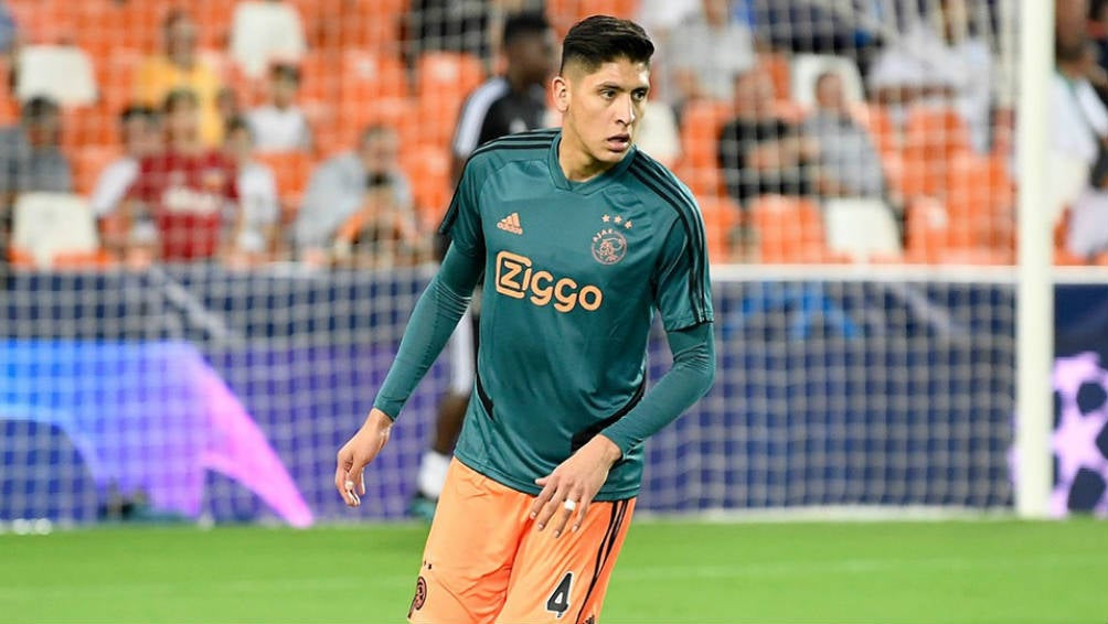 Edson, en un calentamiento del Ajax