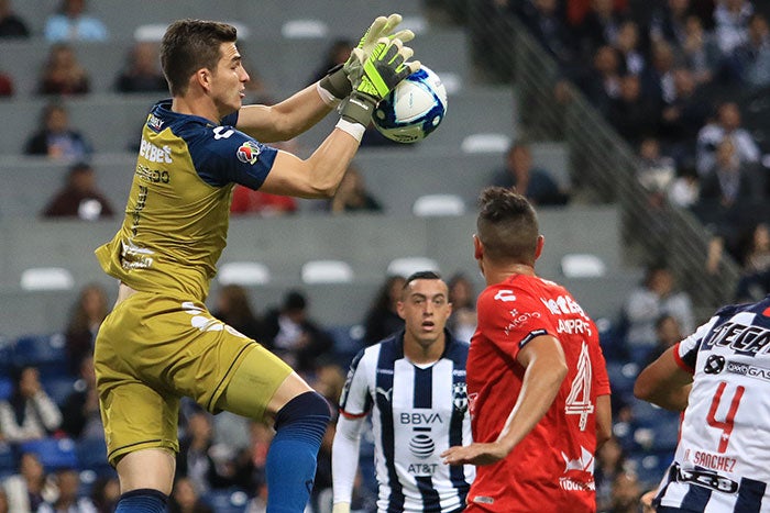 Jurado, durante el partido ante Rayados