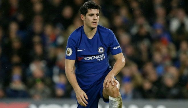 Morata se molesta tras una acción en juego de los Blues