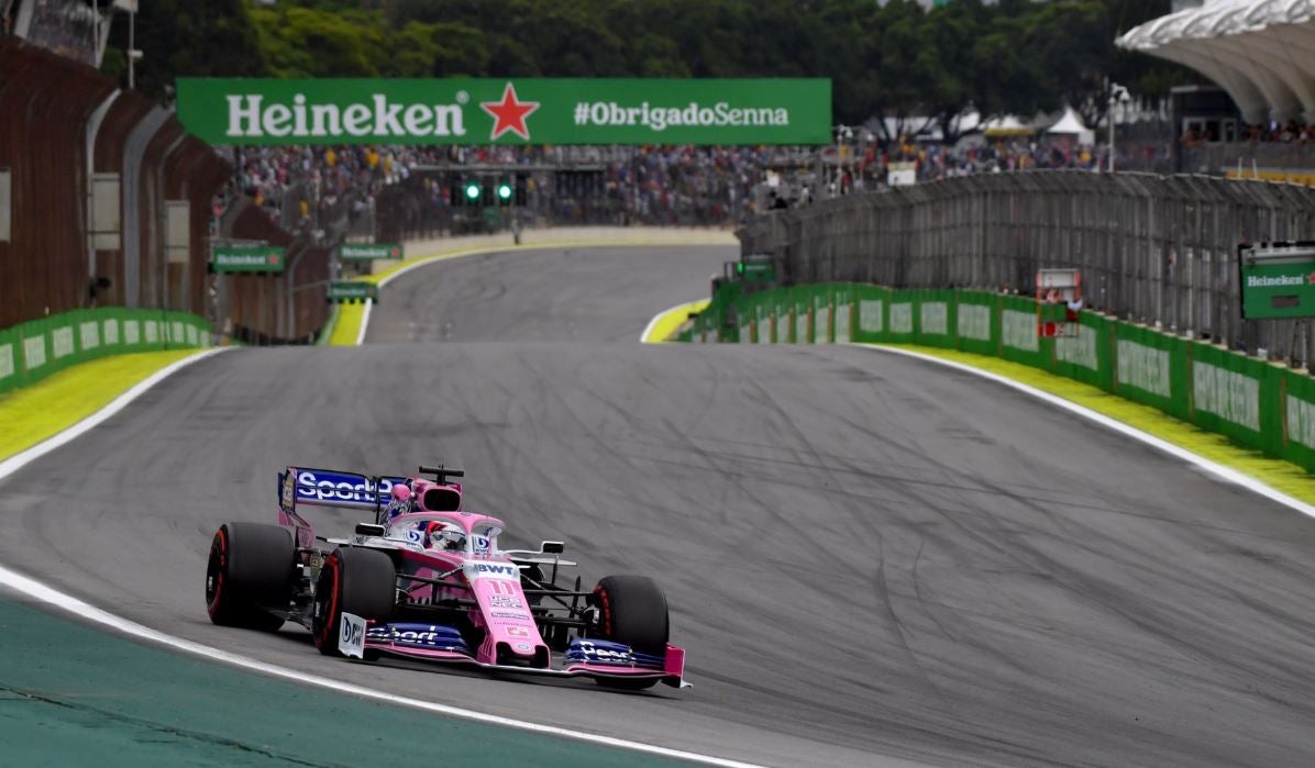 El piloto mexicano durante una de las pruebas de F1