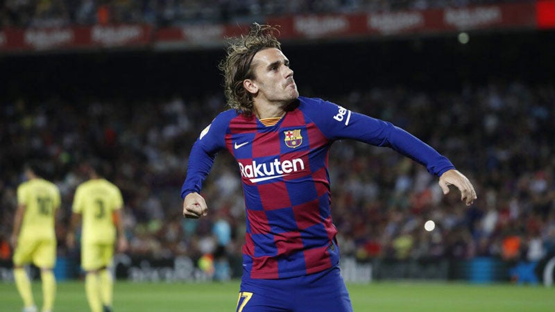 Griezmann celebra una anotación con el Barcelona