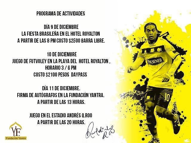 Programación de actividad para el partido en el Andrés Quintana Roo