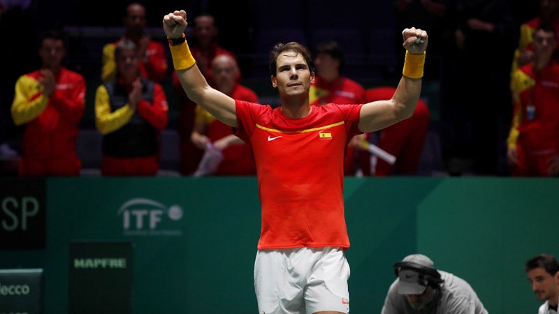 Rafael Nadal celebra una victoria 