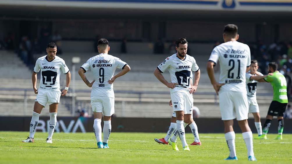 Jugadores de Pumas lamentan el resultado ante Juárez