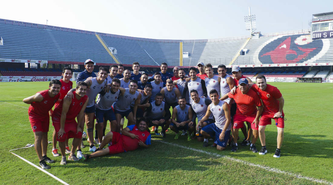 Jugadores del Veracruz y Salcido en su último entrenamiento