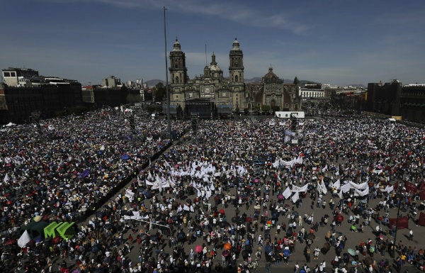 Zócalo de la Ciudad de México durante la ceremonia de AMLO