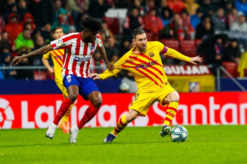 Messi en jugada contra el Atlético de Madrid