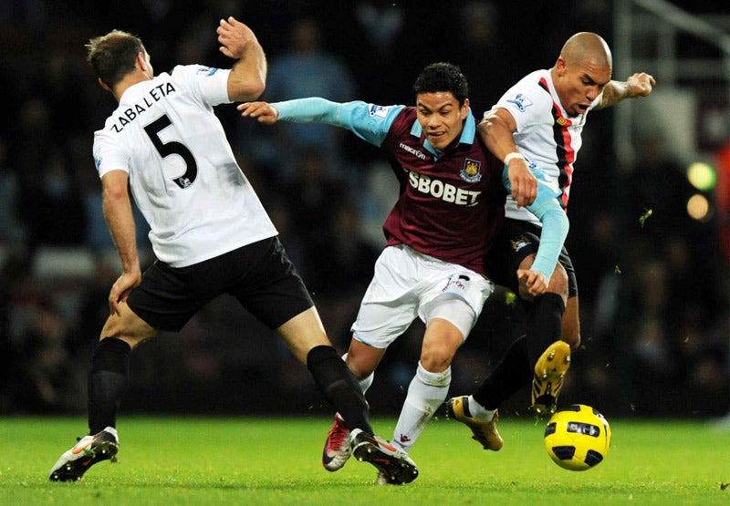 Pablo Barrera en su etapa como jugador del West Ham