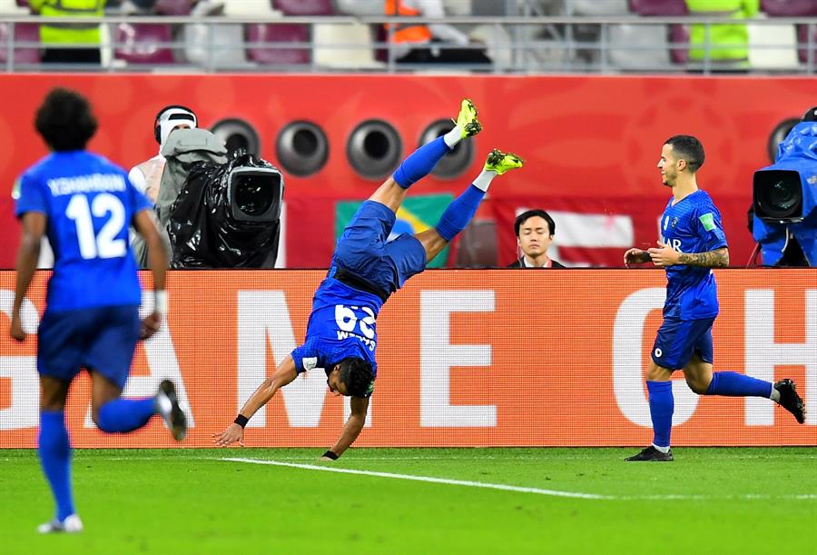 Salem Aldawsari festeja su gol contra Flamengo