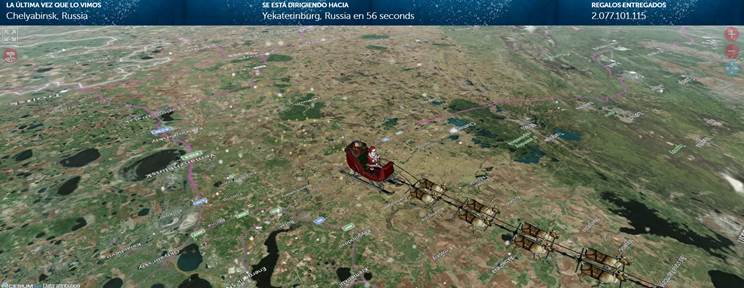 Santa Claus pasando por Rusia
