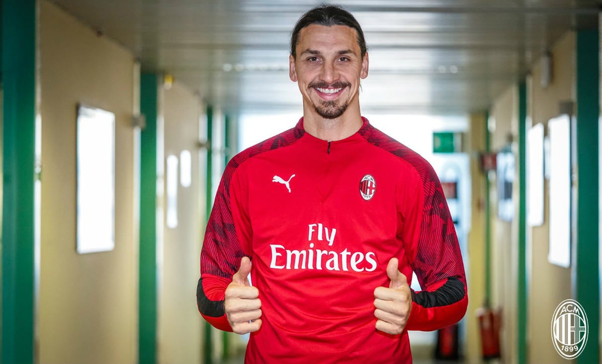 Zlatan Ibrahimovic en su regreso al AC Milan