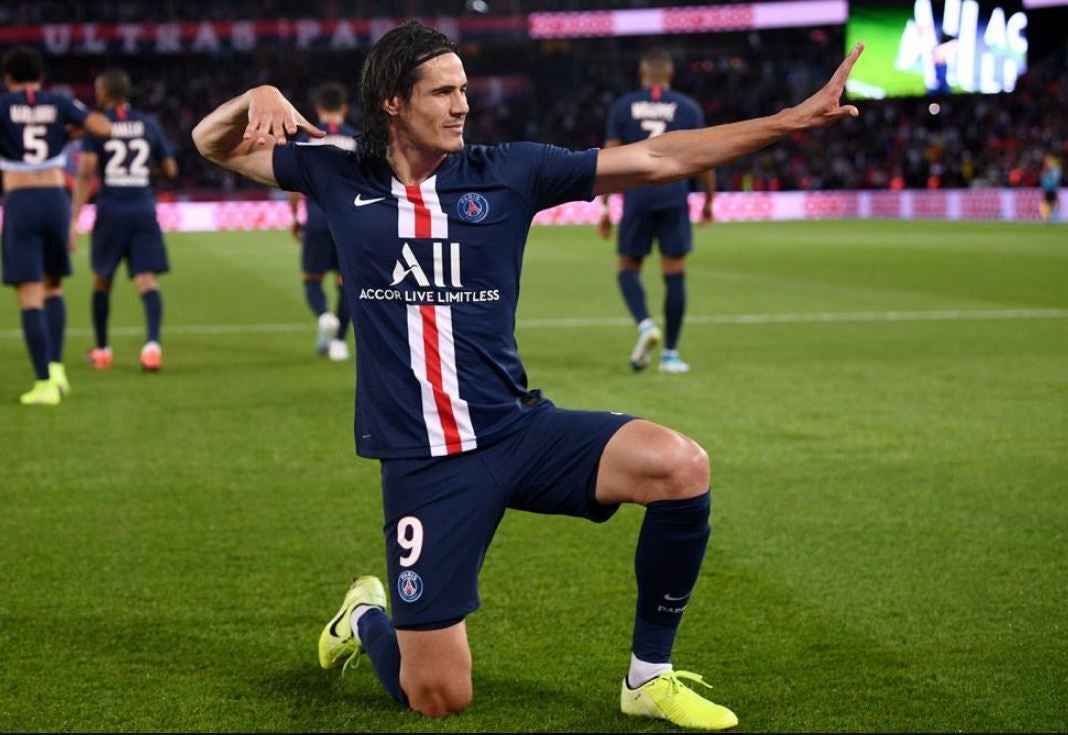 Edinson Cavani, en festejo de gol