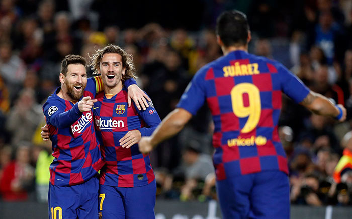 Griezmann y Messi, en festejo de gol