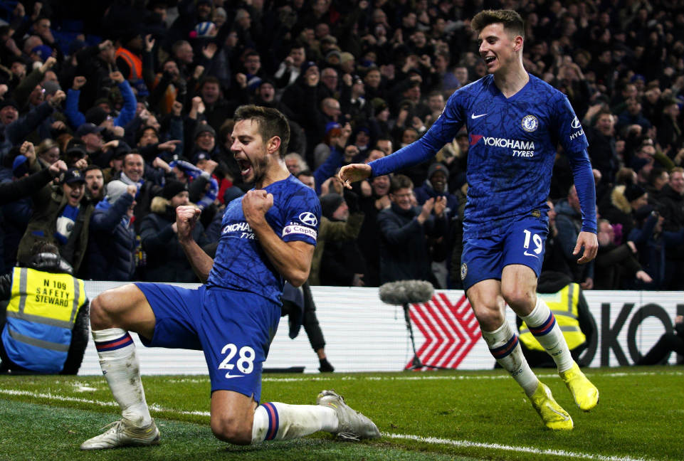 Jugadores del Chelsea celebrando un gol