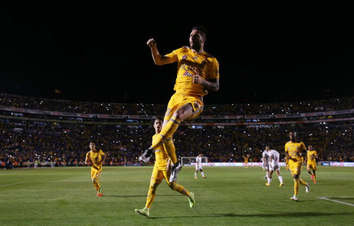 Gignac, en un partido de Tigres