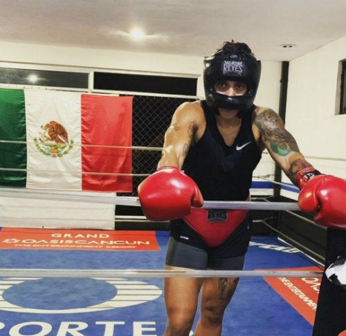 La boxeadora mexicana durante un entrenamiento