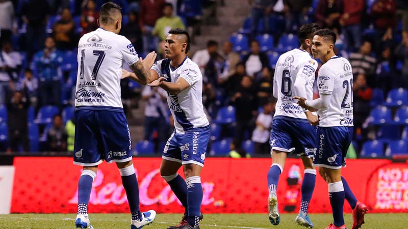 Martínez celebra un gol en el Clausura 2020 