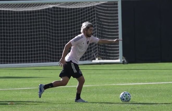 Pizarro en un entrenamiento de Miami