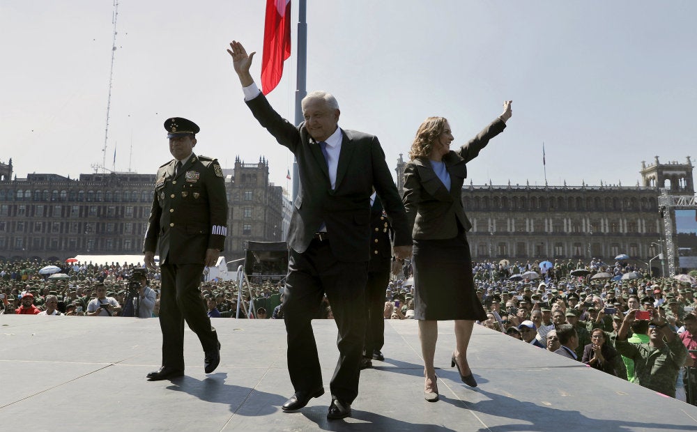 AMLO, en un evento en el zócalo de la Ciudad de México