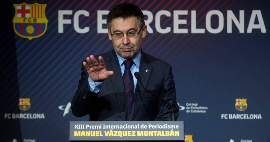  Bartomeu en una conferencia de prensa con el Barcelona 
