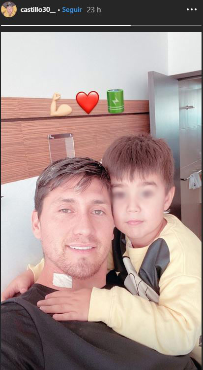 Nico Castillo con su hijo