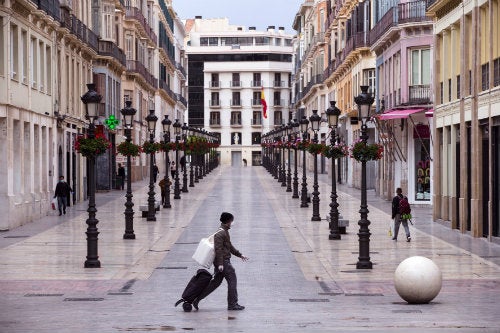 Las calles de Málaga durante el brote de coronavirus