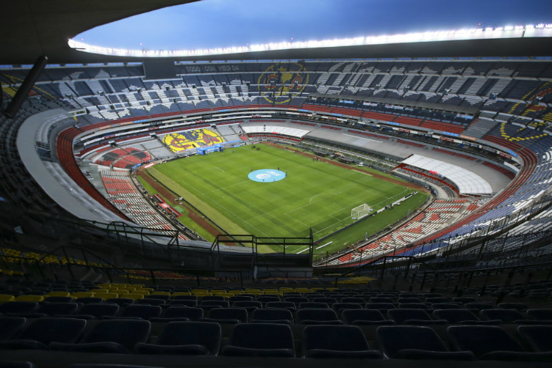 Estadio Azteca sin gente por la pandemia de coronavirus
