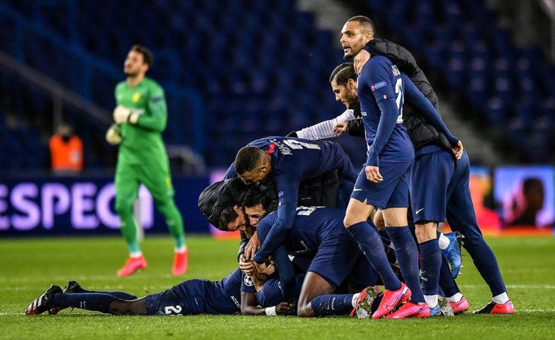 Jugadores del PSG en festejo