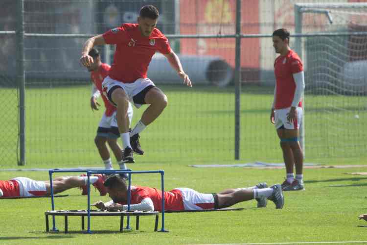 Mier, en un entrenamiento