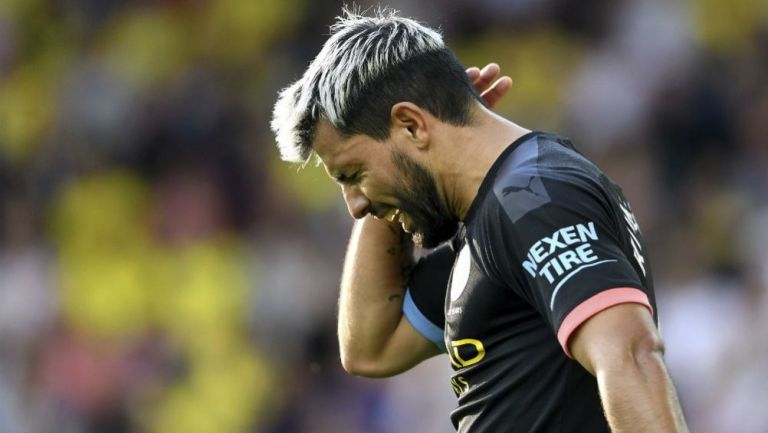 Sergio Agüero, durante el partido contra Norwich 