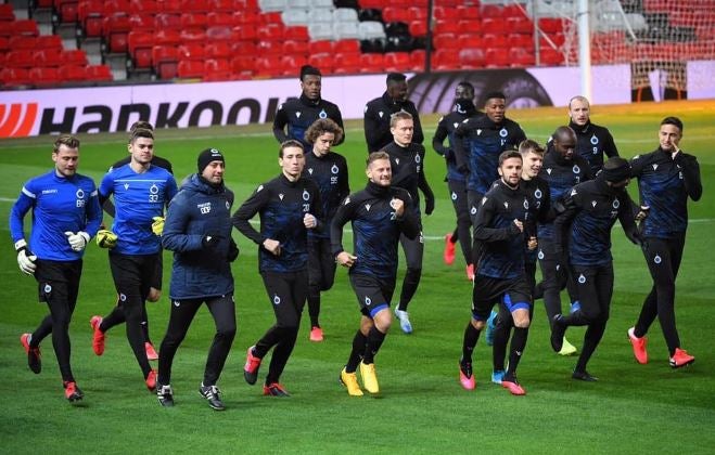 Jugadores de Brujas en un entrenamiento