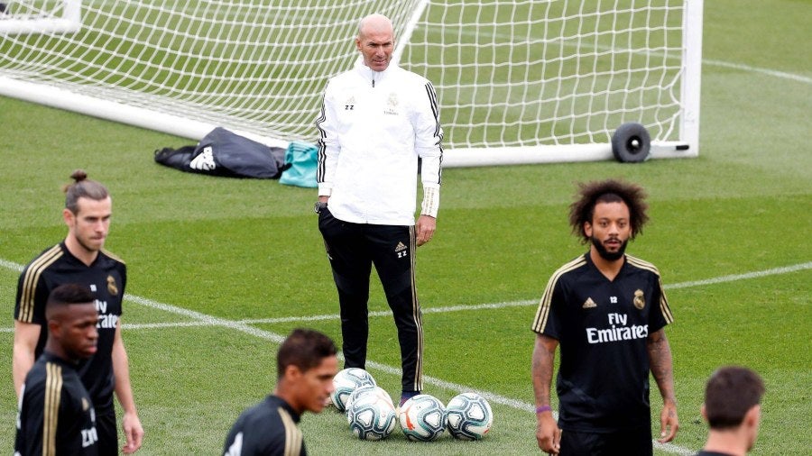 Zidane durante un entrenamiento del Real Madrid