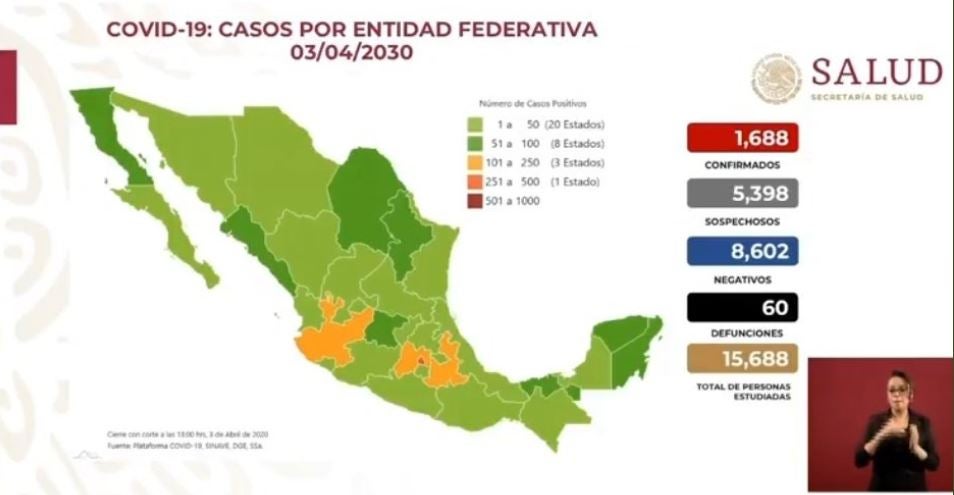 Mapa de Coronavirus en México