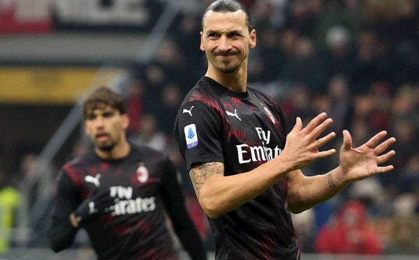 Zlatan Ibrahimovic en acción con el Milan