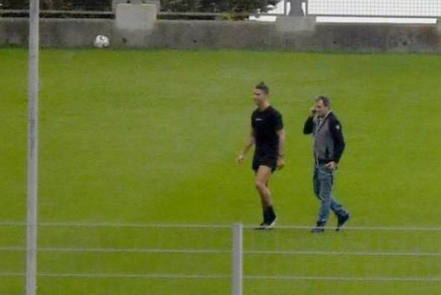 El portugués fue captado entrenando en el Estadio de Madeira