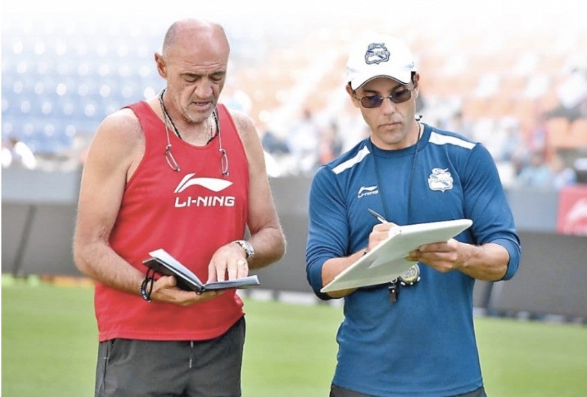 Chelis y el Ruso en un entrenamiento 