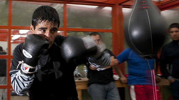 El Terrible Morales durante un entrenamiento 