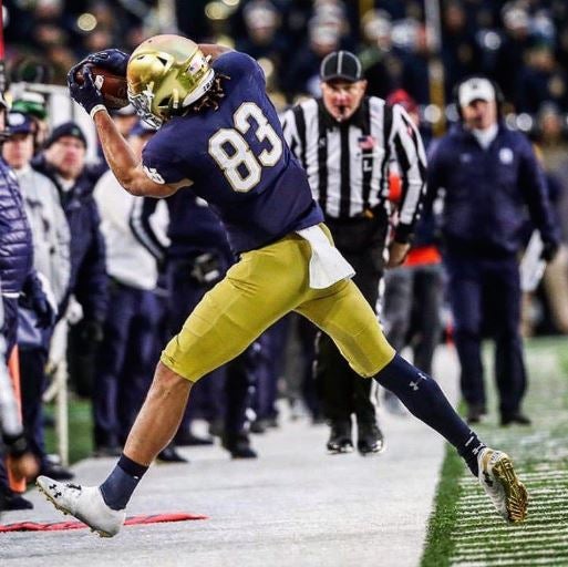 Chase Claypool en un juego con Notre Dame