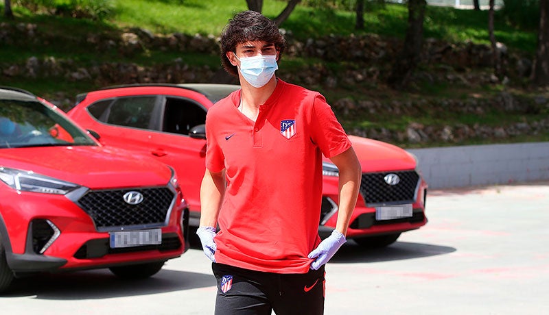 Joao Félix a su llegada a la ciudad deportiva