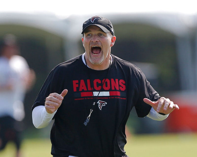 Dan Quinn, en una práctica de los Falcons