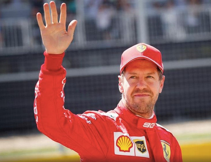 Vettel antes de una carrera con Ferrari 