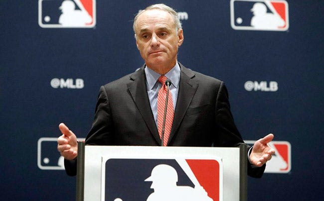 Rob Manfred, en conferencia de prensa