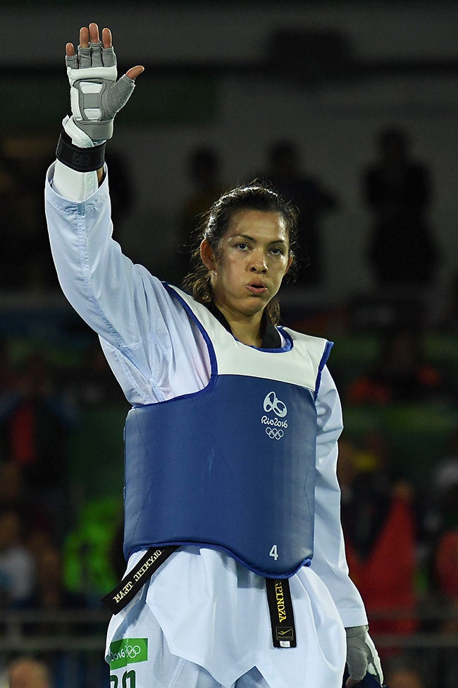 María del Rosario Espinoza, tras un combate