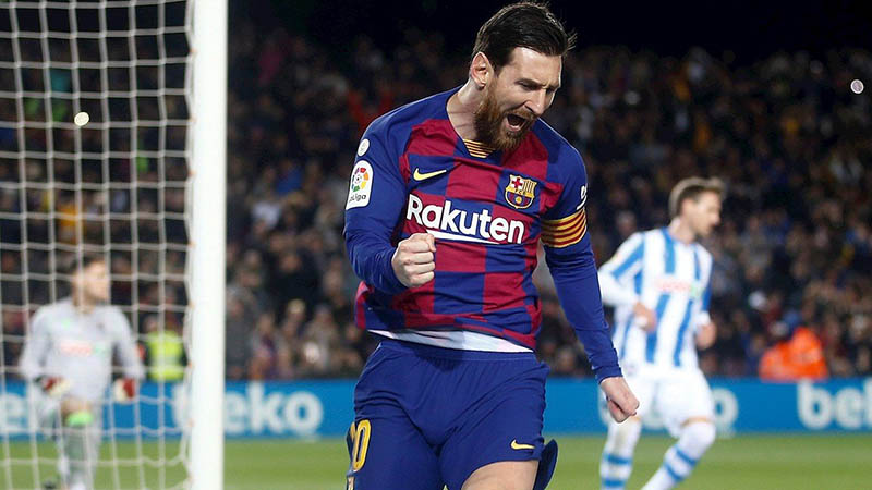 Messi durante un duelo con Barcelona en España 